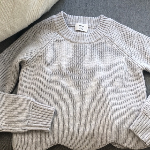 Aritzia Wilfred cropped scallop hem sweater xxs - Picture 1 of 4